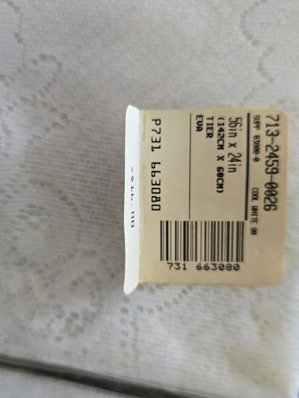 Lot of 2 NOS Vintage Elizabeth Gray Eva Tier Curtain White Lace  56x24”